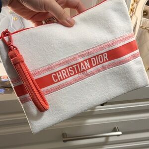 Dior White and Coral Wristlet